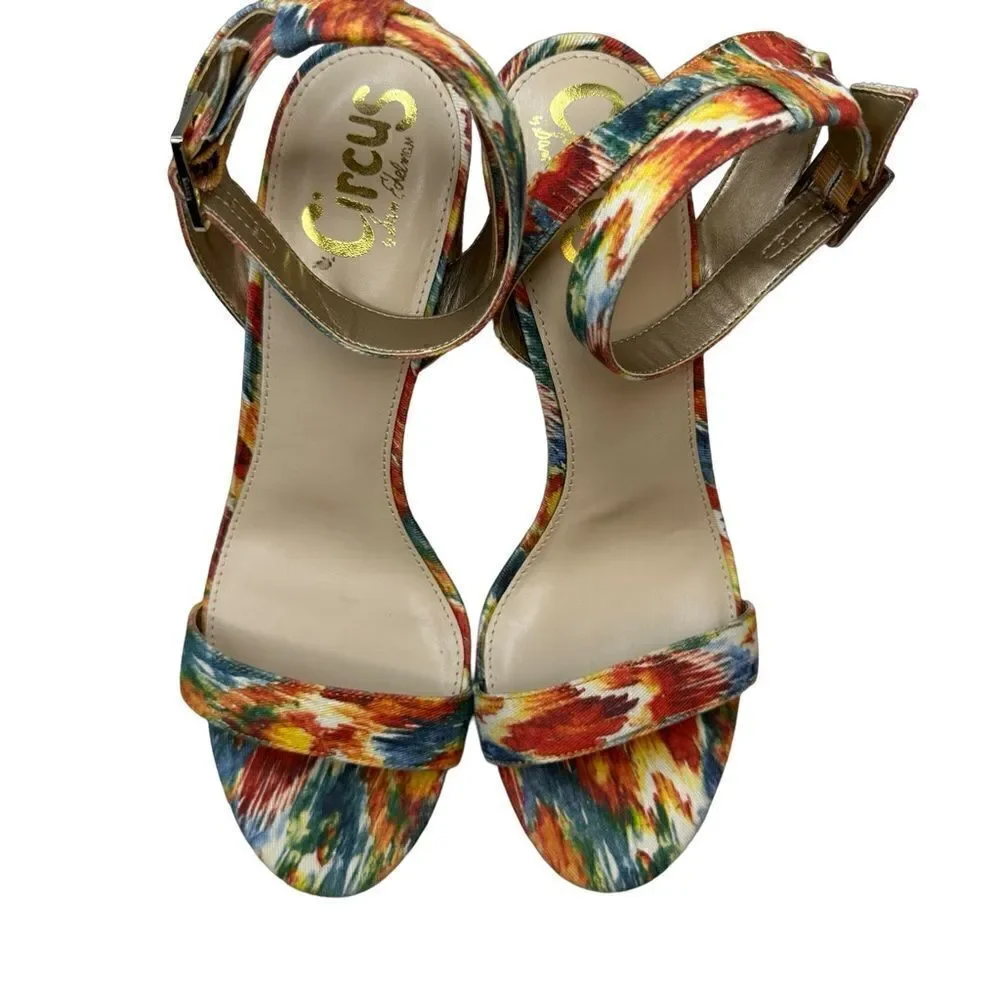 Circus Sam Edelman Multi Colored Annette Heeled Sandal Sz 9 - Picture 8 of 17